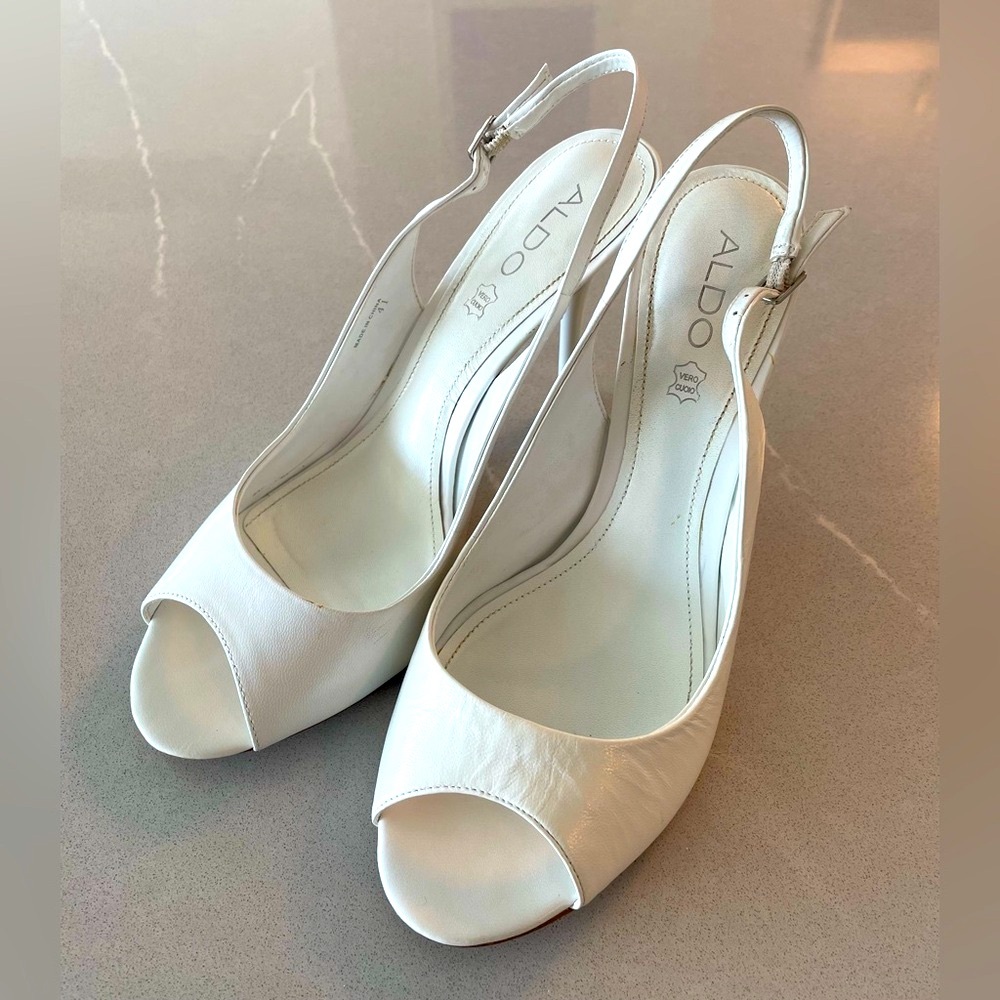 Aldo Peep Toe Heels in White